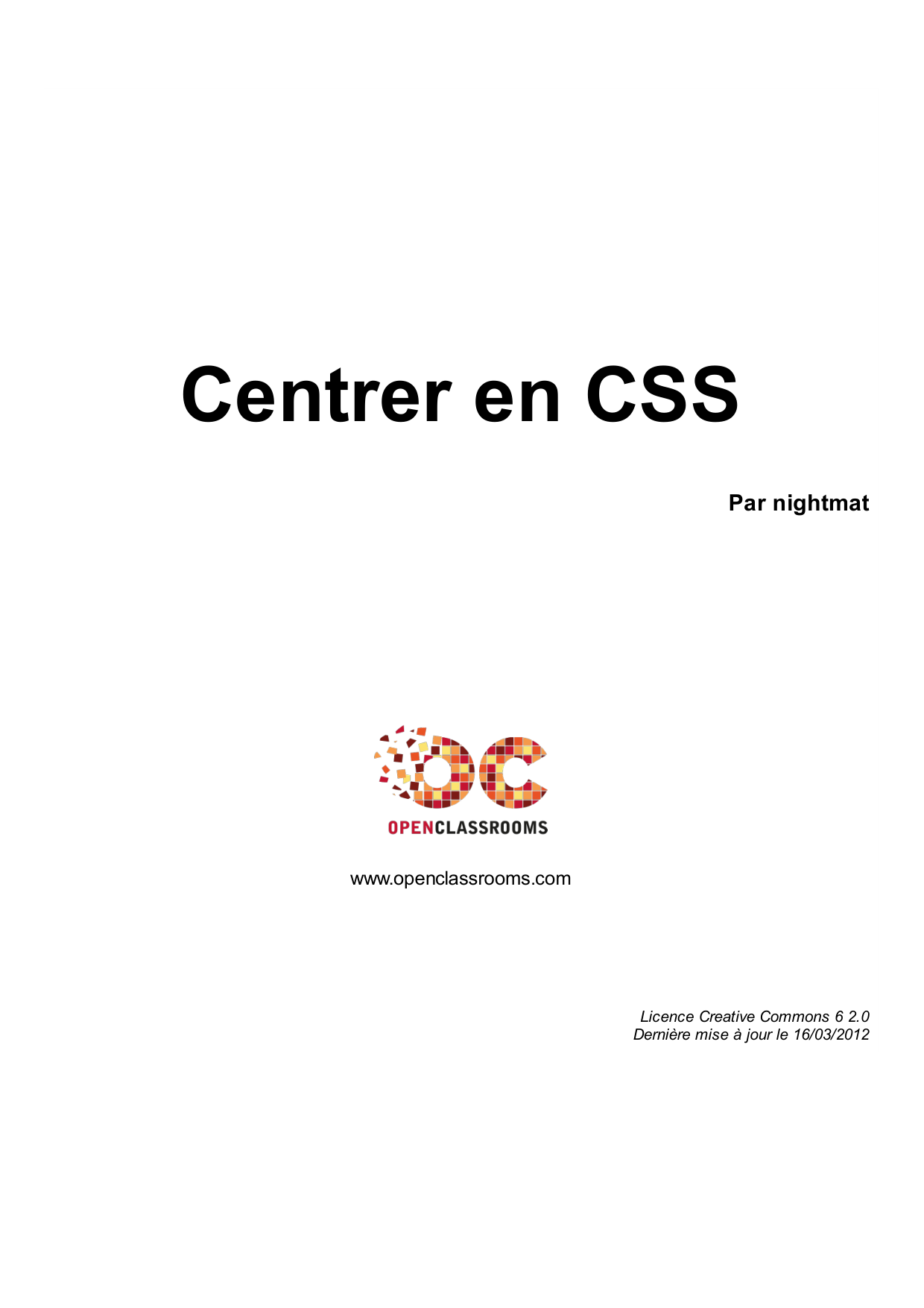 Centrer en CSS